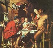 Jacob Jordaens Satyr at the Peasant's House oil painting picture wholesale